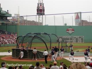 The Sox take batting practice