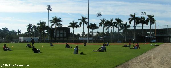 Minor leaguers work out