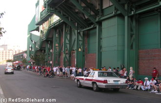 The day-of-game ticket line at Fenway Park for 2007 ALDS Game 2