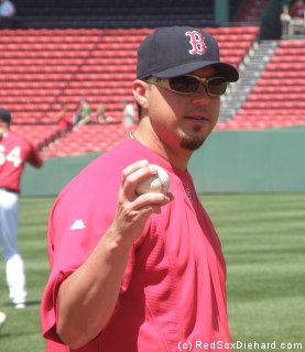 Josh Beckett was back from his rehab stint with the PawSox and threw with the rest of the pitching staff.  It looked promising that he'd be coming off the D.L. soon.