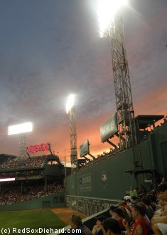 One moment the sun was setting over the Green Monster; the next moment a Darnell McDonald blast soared high over it into the night sky.