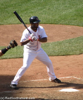 With the Red Sox holding a large lead, Yamaico Navarro got an at-bat in the eighth.