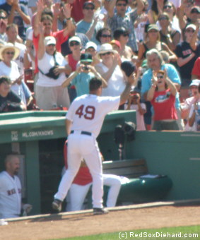 Tim Wakefield was called out for a curtain call after picking up his 2000th strikeout as a member of the Red Sox.