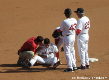 Ellsbury dislocated his shoulder in a collision at second base.