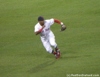 Centerfielder Marlon Byrd was another new additon since my last game.  The Red Sox had picked him up after Jason Repko became the most recent outfielder to go on the DL.