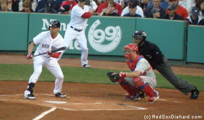 Jacoby Ellsbury squares to bunt. But luckily he ended up swinging away, because he wound up with 3 hits and an RBI.