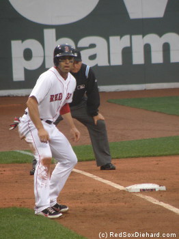 Ellsbury takes a lead off third after his sixth-inning triple.