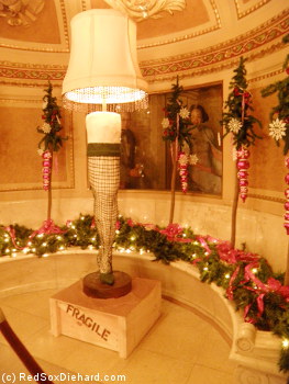 The Wang Theatre was decked out in its most elegant leg lamps. "A Christmas Story" is also playing in the theater, and besides, it's a major award.