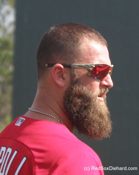 Mike Napoli Daily Beard Update: The beard known as the "The Siesta" glistens in the Florida sun. Caution - don't stare directly at it; you'll hurt your eyes.