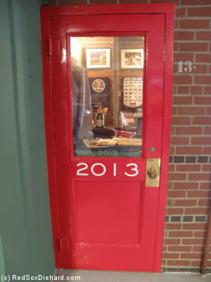 There's a new display of memorabilia from the 2013 season in an old ticket booth inside Gate A. The only problem is they had to take down the 1946 World Series display to make room.