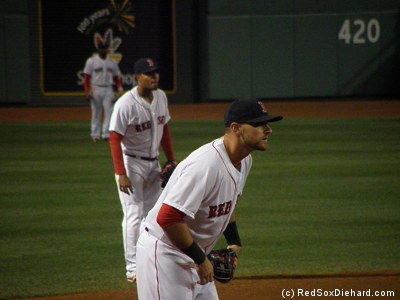 The three young players in the Red Sox line-up: Jackie Bradley Jr. in center, Xander Bogaerts at short, and Will Middlebrooks at third.