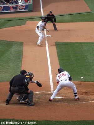 JBJ attempts a squeeze bunt in the seventh.  Unfortunately it didn't go as planned.