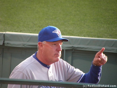 The Blue Jays' bullpen coach was old friend Bob Stanley, who pitched for the Sox in the 1970's and 80's.