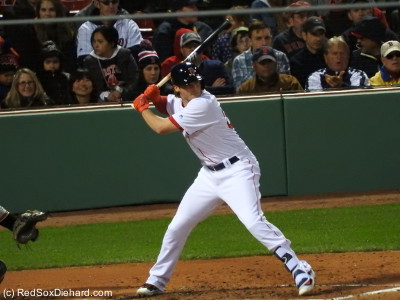 Josh Rutledge drove in the Red Sox' first run, and then added a sac fly later.
