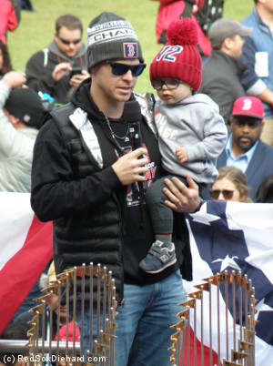 Brock Holt brought his son Griffin onto the stage.